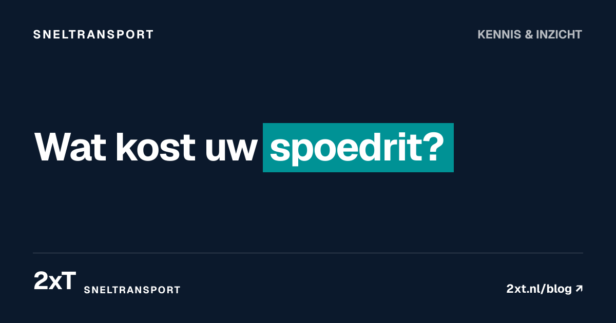 Wat kost uw spoedrit?